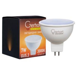 Лампа 7W GERHORT JCDR LED 3000K GU5.3 купить оптом в ЭкономСвет