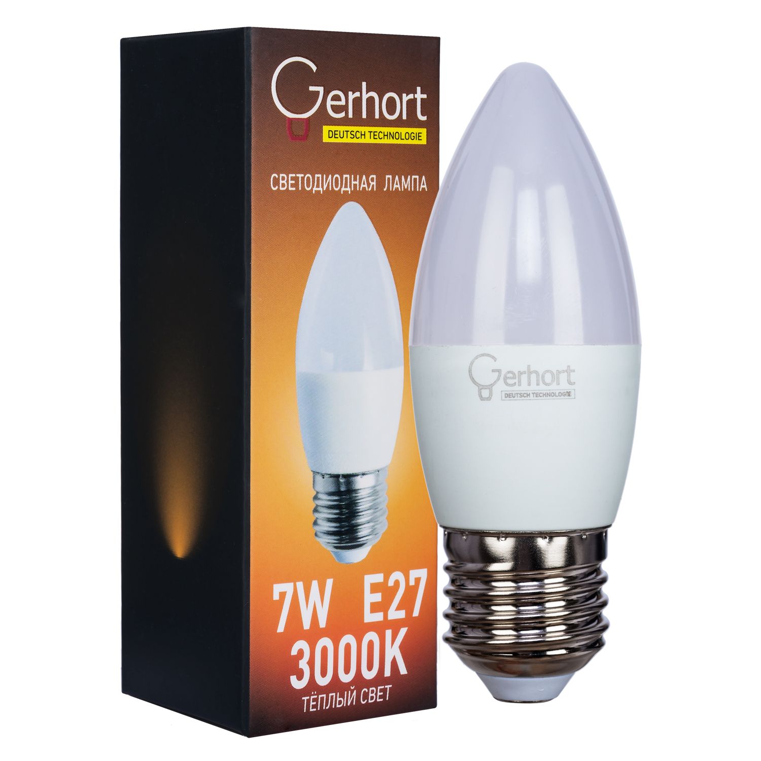 Лампа 7W GERHORT C37 LED 3000K E27