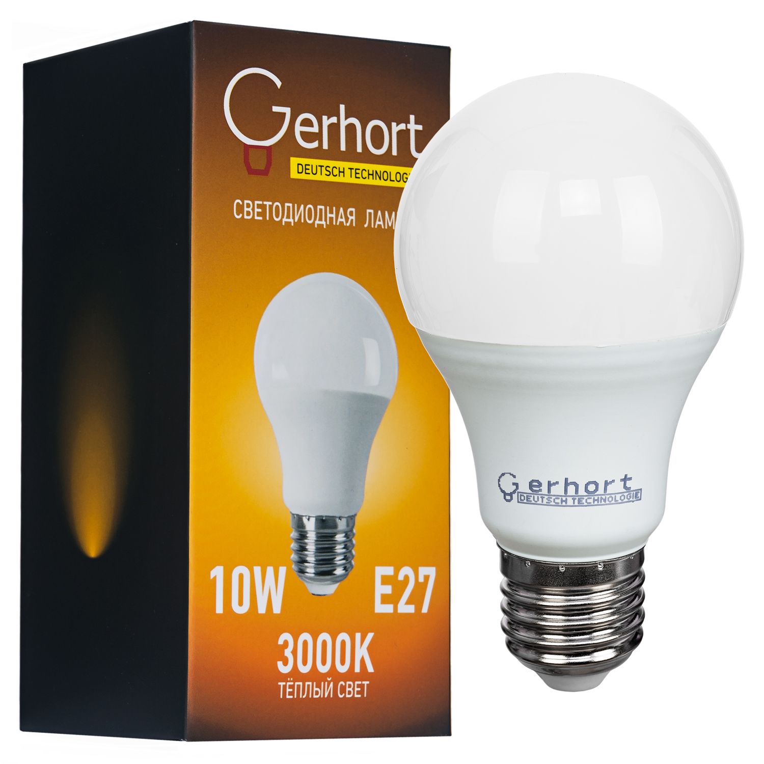 Лампа 10W GERHORT A60 LED 3000K E27