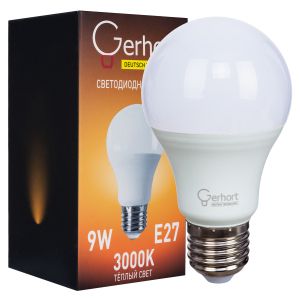 Лампа 9W GERHORT A60 LED 3000K E27 купить оптом в ЭкономСвет