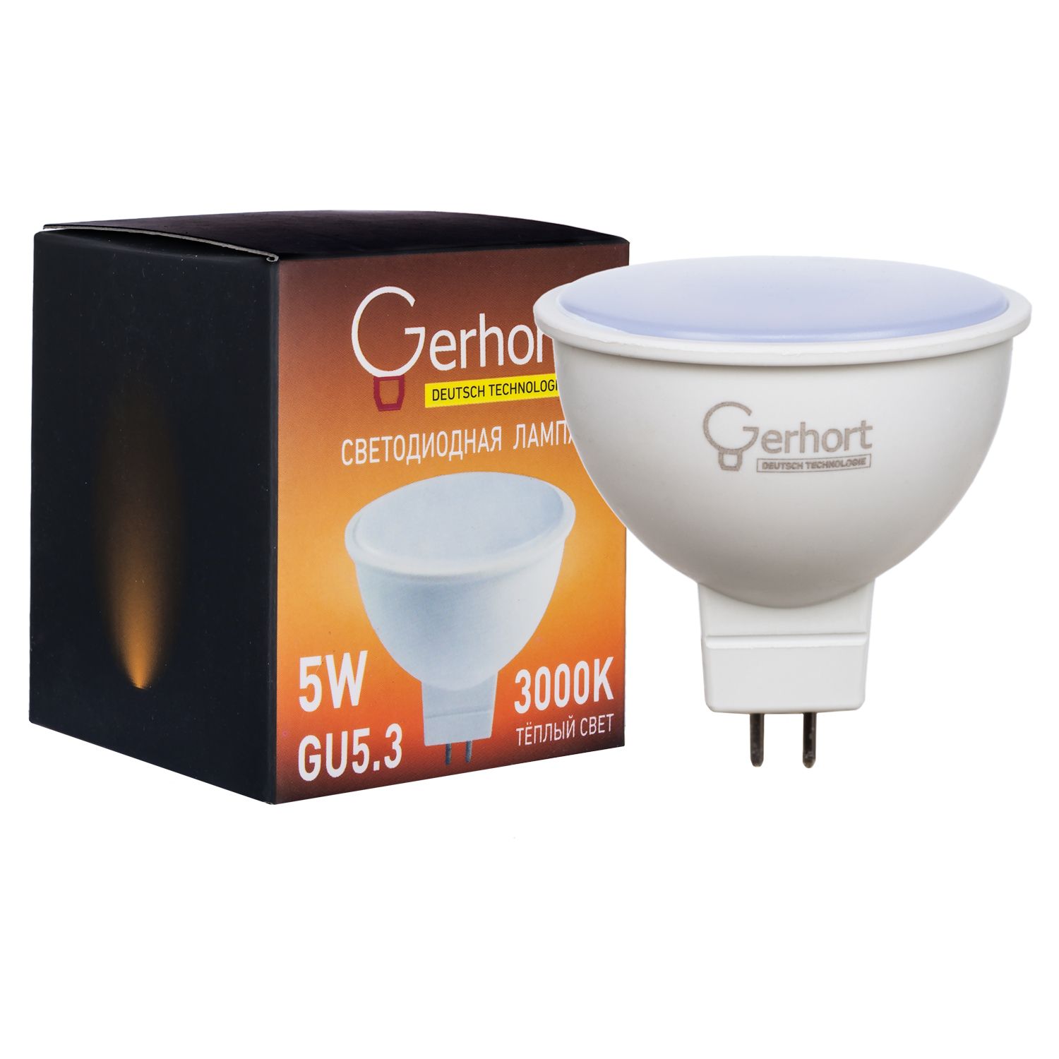 Лампа 5W GERHORT JCDR LED 3000K GU5.3